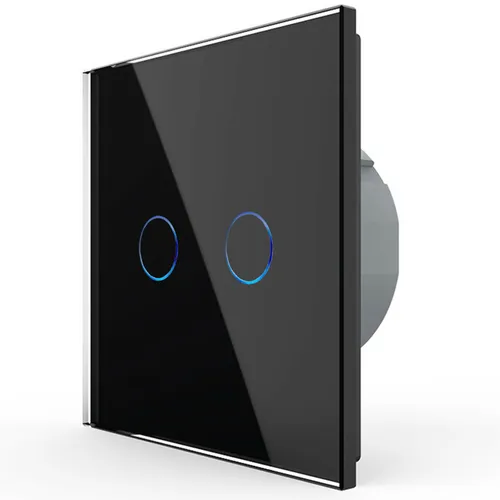 Funk Glas Touch Lichtschalter Serienschalter Sensor Schalter Schwarz LIVOLO