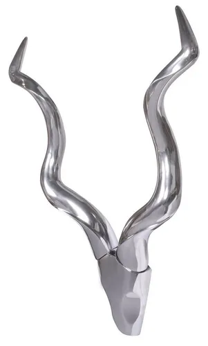 FINEBUY Wanddekoobjekt SuVa1239_1 - Elegantes Deko Hirschgeweih aus Aluminium - Deko-Objekte: Stilvolles Wandgeweih aus Aluminium, 80 cm, ideal für einen eleganten Akzent in jedem Raum.