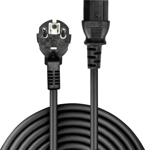 LINDY Strom Anschlusskabel [1x Schutzkontakt-Stecker - 1x Kaltgeräte-Buchse C13] 0.70 m Schwarz