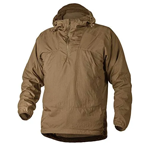 Helikon-Tex Windrunner Windshirt - Leichtes Windpack Nylon in Coyote L - Funktionsjacke aus Windpack Nylon mit DWR-Beschichtung, idealer Schutz gegen Wind und leichten Regen. Integrierte Tasche für praktisches Verstauen und optimale Luftzirkulation durch Belüftungslamellen.