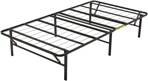 Amazon Basics Klappbares Bettgestell, Einzelbett, Schwarz in schwarz von Amazon