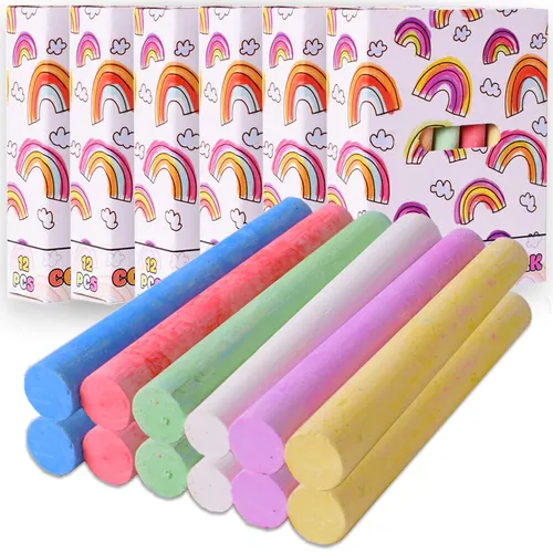 Stk. 12er Straßen Malkreide Straßenkreide Kreide Kreidestift Tafelkreide Bunt 6