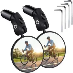 Fahrradspiegel 2x HD 360° Drehbar Klappbar - Sonstige, Weitwinkel-Design für bessere Sicht und Sicherheit beim Radfahren, passend für Lenkerdurchmesser 17.4-22 mm.