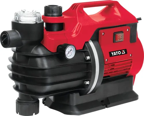YATO Gartenpumpe 1300W – Leistungsstarke Wasserpumpe für Garten und Freizeit - Wasserpumpen – Ideal für sauberes Wasser mit 5000 l/h Förderleistung, robustes Design und integriertes Manometer für einfache Kontrolle.