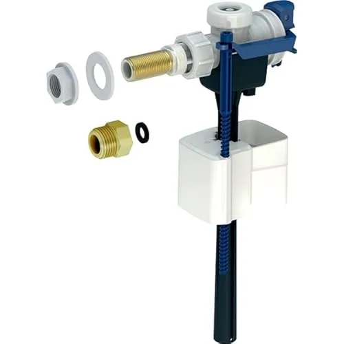 Geberit Schwimmerhahn Typ 333 m. Seitenanschluss 3/8 und 1/2 Nippel ist aus Messing