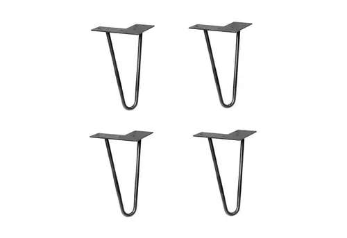 WAGNER design yourself Möbelfuß - HAIRPIN LEGS 4er Set - Möbelfüße im Retro Style aus pulverbeschichtetem Stahl, ideal für individuelle Möbelgestaltung und kleinere Räume. Inklusive integrierter Anschraubplatte für einfache Montage.
