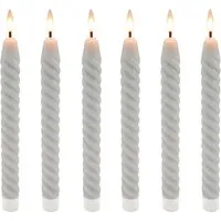 Relaxdays LED Stabkerzen 6er Set Grau – Flammenlose Deko in grau von Relaxdays