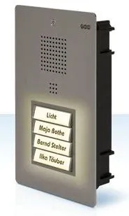 AUERSWALD TFS Dialog 304 - Edelstahl Unterputz-Taster - Haus-Alarmanlagen mit 4 Tastern, ideal für analoge Nebenstellen, ausgestattet mit LED Beleuchtung für optimale Sichtbarkeit.