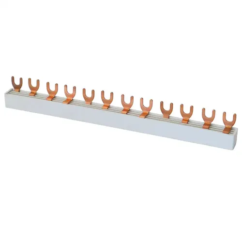Gabel-Phasenschiene, 4-polig, 10mm², 12TE, Stromschiene Kupfer, 63A