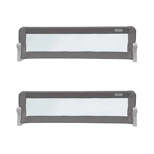 ABUS Bettgitter Eric für Babys und Kinder - Rausfallschutz für Elternbetten, Kinderbetten, Familienbetten - faltbar für Reisen - 2er Set (150 cm) - Grau