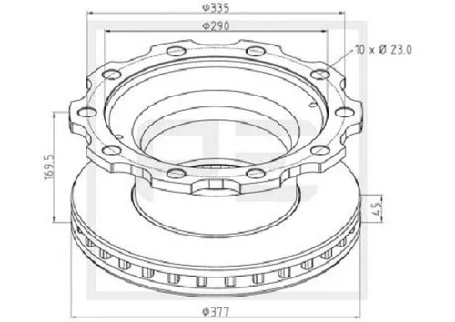 Produktbild Pe Automotive Bremsscheibe 046.377-00A
