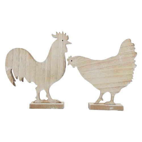 Produktbild Deko Hühner Tischdeko Ostern Holz Vintage Landhaus 19cm 2er-Set, 2 Stück