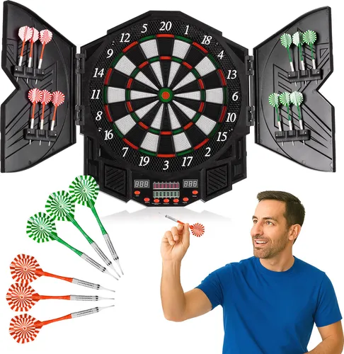 Outtec® Elektronische Dartscheibe, Dartautomat, Dartboard mit LED-Bildschirm