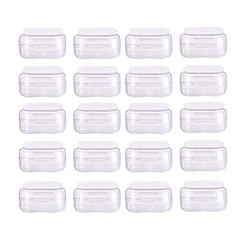 WYAN 20 Stück Aufbewahrungsbehälter aus Kunststoff mit Deckel, für Kleinteile,kleine Perlen,und andere Bastelzubehör(3.5 * 3.5 * 1.8cm)