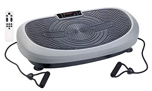 Newgen Medicals Vibrationstrainer 7in1: Curved-Vibrationsplatte mit Oszillation - Vibrationsplatten für effektives Ganzkörper-Training, 10 Minuten entsprechen 90 Minuten Workout, 30 Frequenz-Stufen und 7 Trainingsmodi für individuelle Fitnessziele.