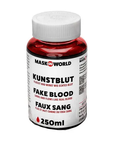 Metamorph Theaterschminke Kunstblut Flasche 250 ml – Filmblut, Fließt und wirkt wie echtes Blut – ideal für großflächigere Anwe