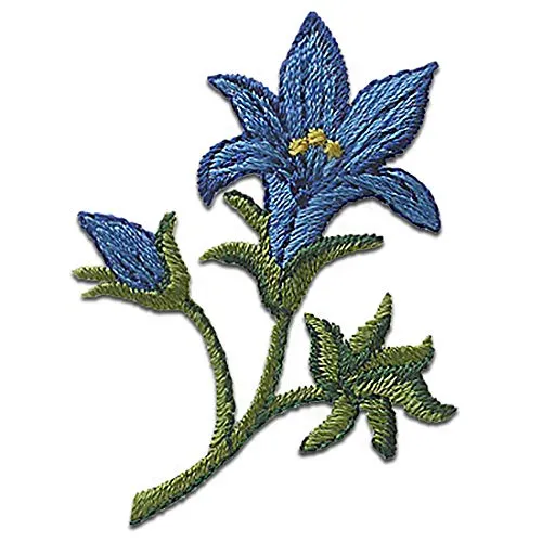 Catch the Patch Enzian Blume - (Größe: 5,5 x 3 cm) Aufnäher, Bügelbilder, Aufbügler, Applikationen, Patches, Sticker zum Aufbügeln oder Aufnähen – für Kleidung, Taschen, Jacken