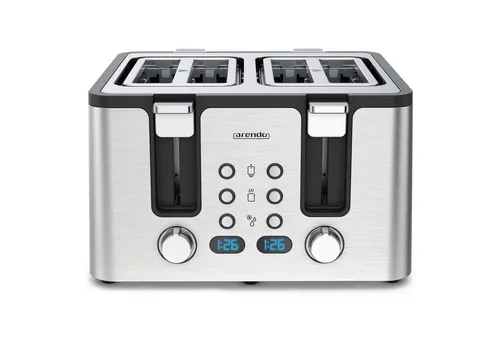 Arendo Toaster mit 4 kurzen Schlitzen in silber von Arendo