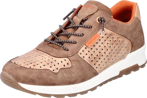 Rieker Sneaker 15106-20 Slipper - Hellbraun, Herren Größe 43 - Sneaker in Lederoptik mit hohem Tragekomfort und atmungsaktiver Perforation. Die leichte, rutschfeste Sohle und austauschbare Einlegesohle sorgen für optimalen Komfort.