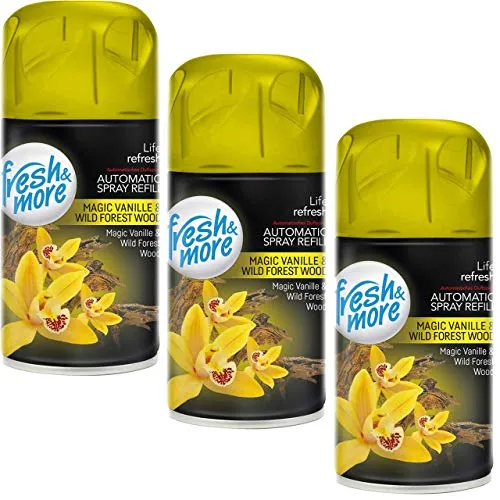 Fresh & More Lufterfrischer Nachfüller (3er Pack) 250ml, Magic Vanille&Forest Wood