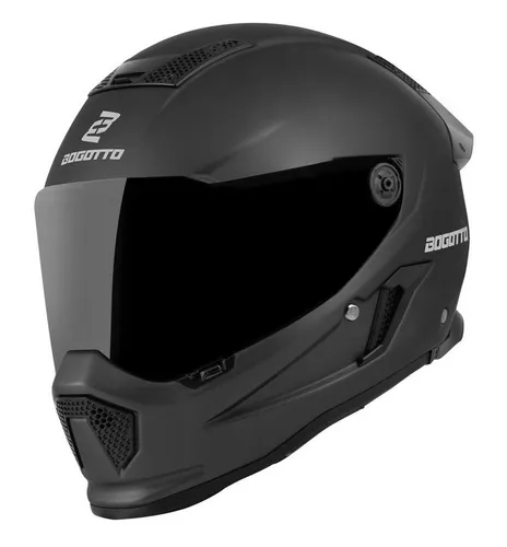 Bogotto Rapto Helm, schwarz, Größe M für Männer - Motorradhelm mit kratzfestem Visier und Vorbereitung für Pinlock, sorgt für optimale Sicht und Sicherheit auf der Straße.