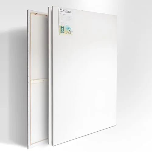 M MERCEO Leinwand 80x120cm - 2er-Set zum Bemalen - Leinwände aus hochwertiger Baumwolle, 280g/m², ideal für Acryl- und Ölfarben. FSC®-zertifiziert und mit stabilem Keilrahmen für professionelle Ergebnisse.
