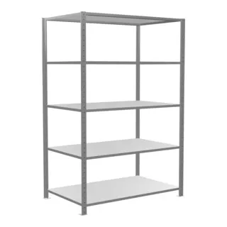 Schulte Schwerlastregal 12780-130 - Fachboden Komplettregal Stecksystem, mit 5 höhenverstellbaren Metallböden und 150 kg Fachlast pro Boden – ideal für Lagerung und Organisation.