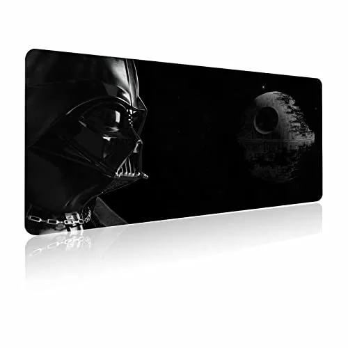 Mauspad XXL Star Wars Darth Vader, Mousepad mit genähten Kanten und Rutschfester Gummiunterseite, High-Speed-Oberfläche, Computer-Tastatur und Mäuse, Kombi-Pad Matte 39.7 x 80.1 cm