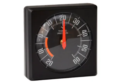 HR Autocomfort Raumthermometer Historisches Thermometer Bimetall 5 x 5 cm konvex justierbar