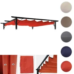 Ersatzbezug 370x300cm für Dach Pergola Pavillon HWC-C42, terracotta - Pavillons - Hochwertiger Ersatzbezug aus 100% Polyester, wasserabweisend und waschbar. Perfekt für individuelle Farbwechsel und optimaler Schutz vor Sonne und Regen.