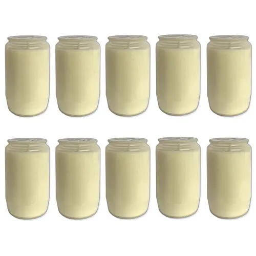 10er Set Premium Kompositions Grablicht T3 weiss Grabkerzen Öllichter Friedhofskerzen Grablaterne Kerzen Dauerbrenner