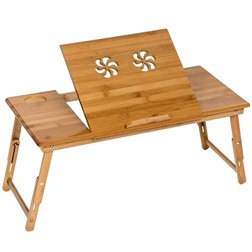 Tectake Laptoptisch Janina - Faltbarer Notebooktisch - Schreibtische & Computermöbel, zusammenklappbar und ideal für flexible Nutzung im Schlafzimmer, Wohnzimmer oder Arbeitszimmer.