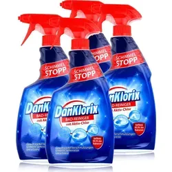 DanKlorix Bad-Reiniger mit Aktiv-Chlor 750ml - 4er Pack für strahlend saubere Oberflächen - Der DanKlorix Badreiniger entfernt mühelos Schmutz und sorgt für hygienische Sauberkeit. Die kraftvolle Formel ist ideal für alle Oberflächen im Bad und garantiert schnelle Ergebnisse.