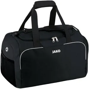 JAKO Sporttasche Classico - Senior 55x35x32 cm, schwarz mit extra tiefem Nassfach und verstellbaren Schultertragegurten für optimalen Tragekomfort