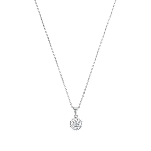 Amor Kette mit Anhänger aus 925 Sterling Silber - Elegante Damenkette aus rhodiniertem 925 Sterling Silber, mit funkelndem Zirkonia-Anhänger und individuell verstellbarer Länge von 42 bis 45 cm. Kommt in einer stilvollen Schmuck Geschenk Box.