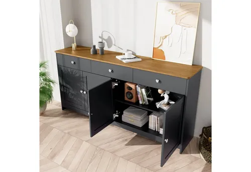 MODFU Sideboard Küchenschrank im Landhausstil, Breite 160cm
