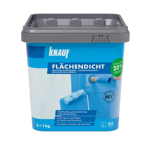 Knauf Flächendicht 6 kg - Hochwertiges Dichtmaterial - Dichtmaterialien, ideal für die Abdichtung von Flächen, bietet hervorragenden Schutz gegen Feuchtigkeit und ist einfach anzuwenden.