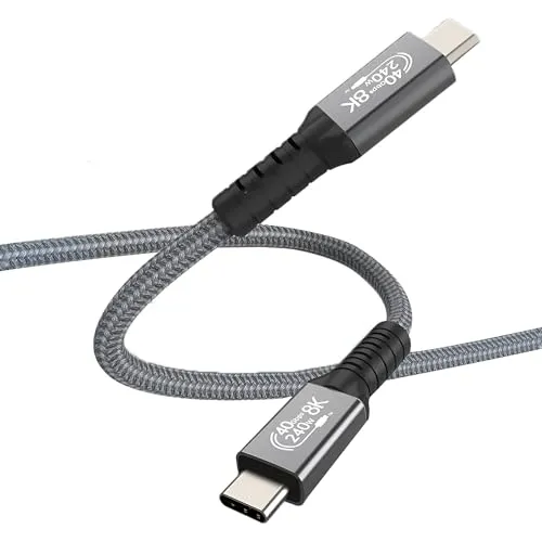 MMOBIEL USB4 Kabel 2 m - 240W Schnellladekabel USB-C zu USB-C - 8K@60Hz - 40 Gbps Datenübertragung - Kompatibel mit Thunderbolt 3/4, iPhone 16 15, MacBook Pro/Air, iPad, Samsung Galaxy, HP etc.