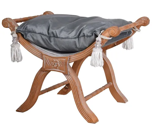 Sitzhocker Barock Hocker Samthocker Sitzbank Antik Polsterhocker Massivholz Bank