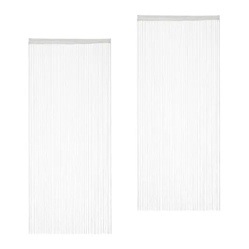 Fadenvorhang weiß Fadengardine Fadenstore Türvorhang kürzbar Polyester leicht