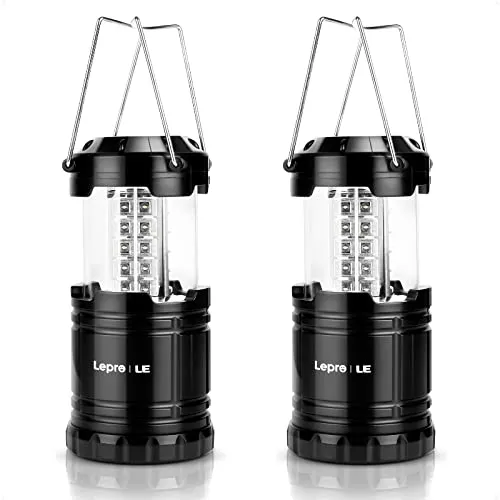 Lepro Batteriebetrieben Campinglampe, Faltbare， Aufhängen, 2er Pack