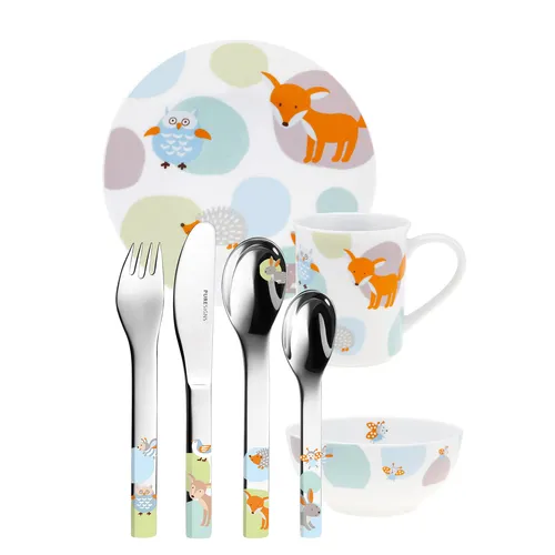 PURESIGNS Kinderbesteck ONE Woody Set 7-teilig