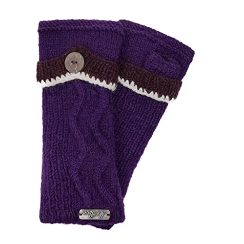 McRon Damen Gestrickte Pulswärmer Rita Lila