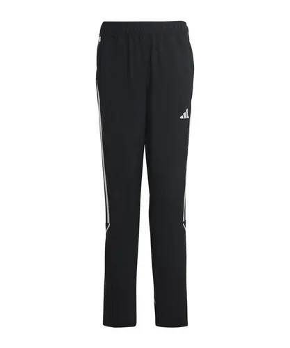 ADIDAS IB5014 TIRO23L WOVPNTY Shorts Unisex Kids Black 5-6A - Trainingshosen mit elastischer Taille und Schnürung, ideal für aktive Kinder, ausgestattet mit dem ikonischen Adidas Logo.
