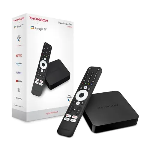 Thomson Streaming Box 240, 4K UHD – Smart TV mit Google TV und Sprachsteuerung - Media-Streaming-Clients: 4K UHD für kristallklare Bilder und intelligente Sprachsteuerung für ein individuelles Streaming-Erlebnis.