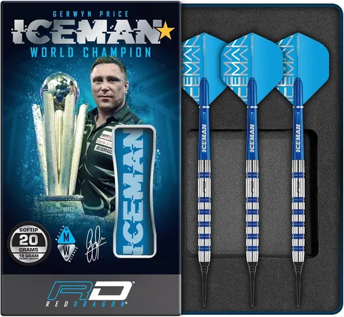 TARGET DARTS Gerwyn Price Iceman Challenger 18 gr Dartpfeil Set - Professionelles Tungsten Dartpfeil Set für präzises Spielen, ideal für Erwachsene und erfahrene Spieler.