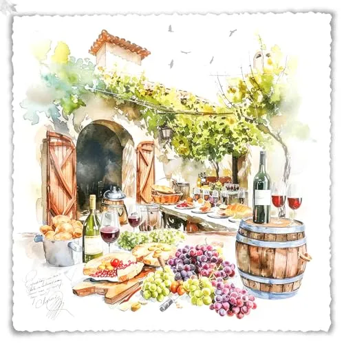 Servietten Vineyard Tasting Weinfest im Sommer Bodega Essen Bufett 33x33cm 20