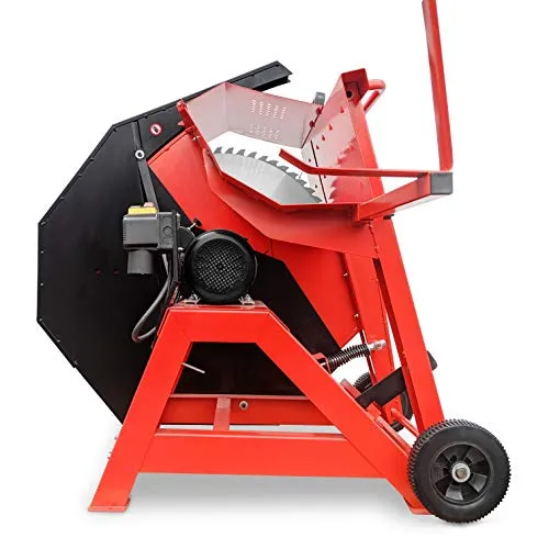 CROSSFER Wippkreissäge BKS700-230V/NT19, 700mm Brennholzsäge, Kreissäge mit 3,2kW Elektromotor 230V, inkl. 700 HM Sägeblatt Z64, Tischverlängerung und Längenanschlag für gleichmäßige Holzlängen