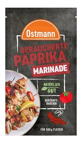 Ostmann Gewürze – Geräucherte Paprika Marinade, flüssige Grillmarinade für Grillfleisch und vegetarisches Grillgut, Gewürzmischung für 500 g Grillgut, ideal zum Grillen & Verfeinern von Speisen, 60 ml