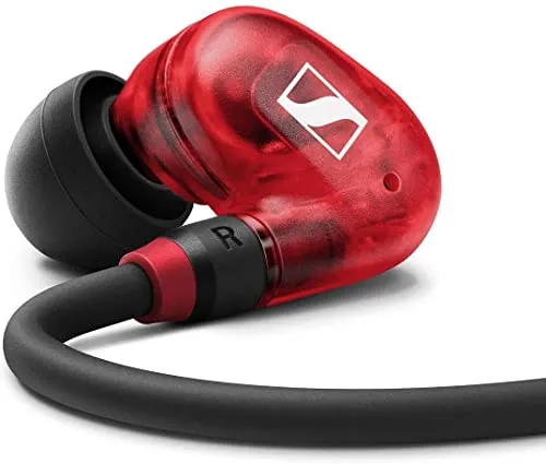 Sennheiser IE 100 Pro Wireless Red - Hochwertige In-Ear-Kopfhörer - Kopfhörer mit dynamischem Klang und Bluetooth-Adapter; ideal für Musiker und Audiophile, inklusive Zubehör für besten Tragekomfort und Klangqualität.